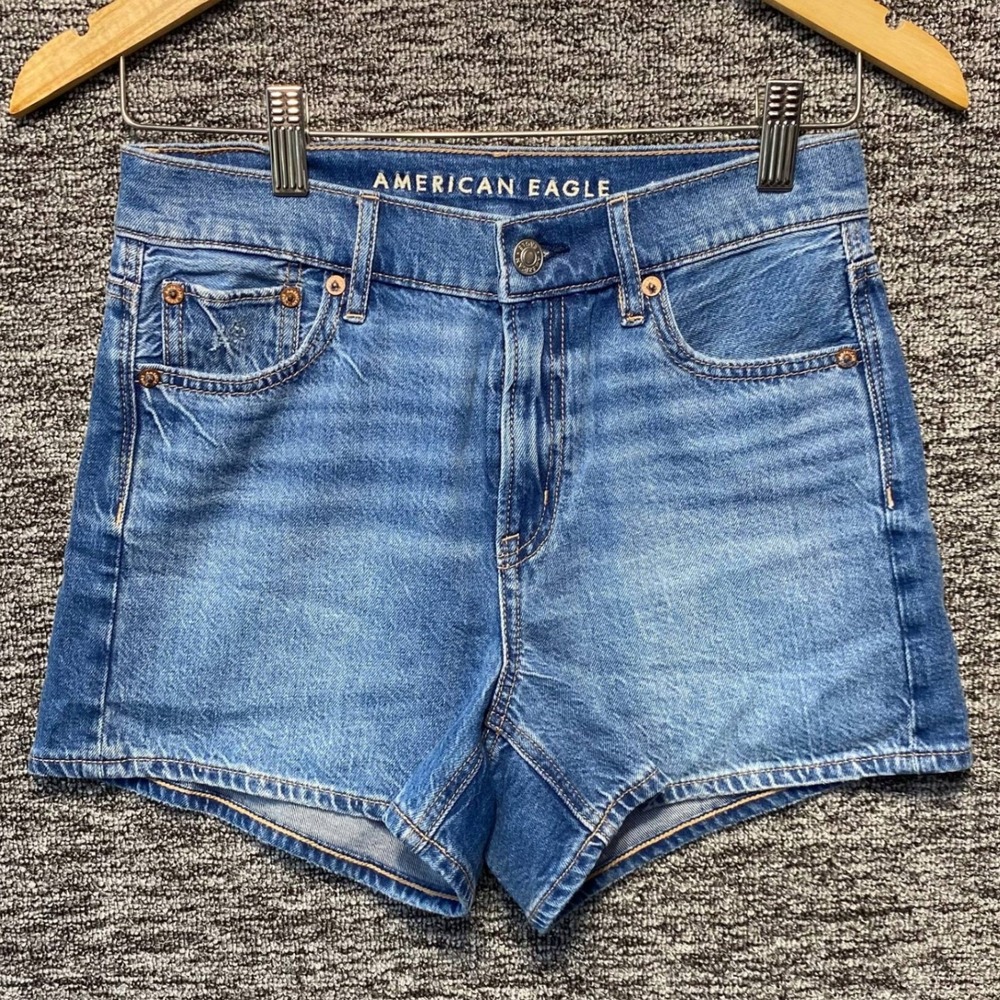 American Eagle Denim Shorts Womens 00 Blue Strigid High Rise Summer Casual